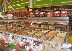 Beautiful nut selection in a dedicated nut department.