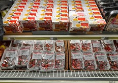A wide range of cherry tomatoes in the fridge